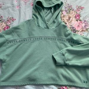 Green UA Cropped Hoodie